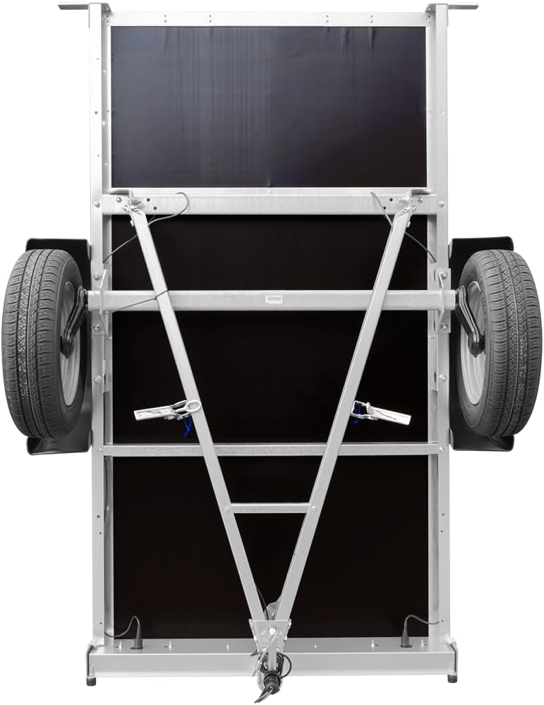 UNITRAILER Car Trailer Garden Trailer 200 Tilt, 200 x 106 cm, Car Trailer with Tilting Drawbar, High Tarpaulin and Jockey Wheel, Trailer Construction Made of Galvanised Steel - Car Trailer 750 kg